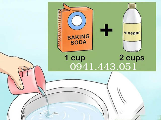 Sử dụng Soda + Dấm làm hỗn hợp thông bồn cầu