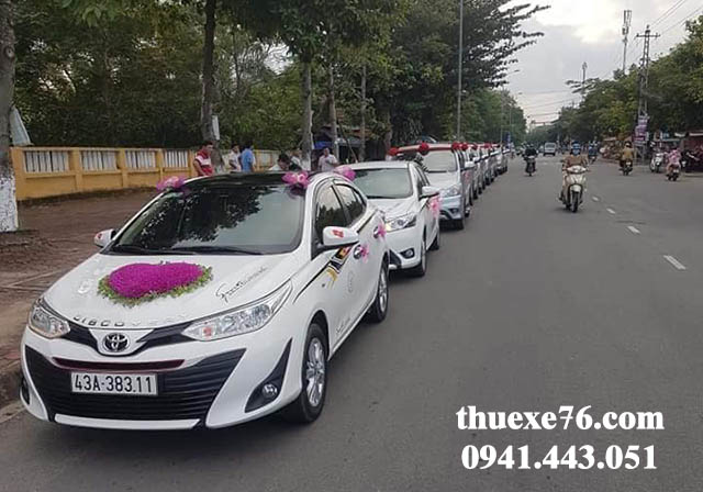 Dàn xe rước dâu 4 chỗ ấn tượng tại Quảng Ngãi